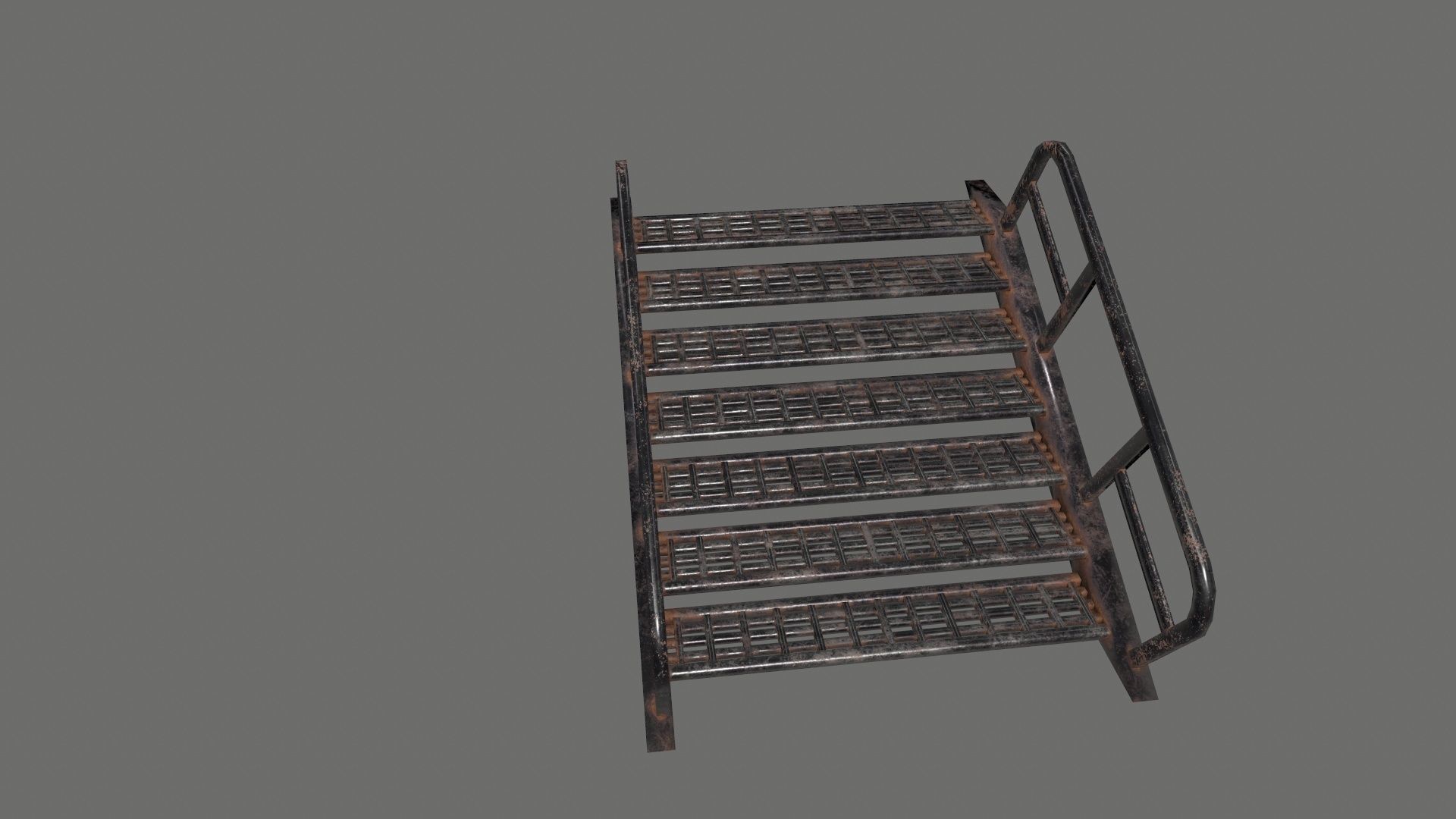 stairs metal Low-poly 3D model_18