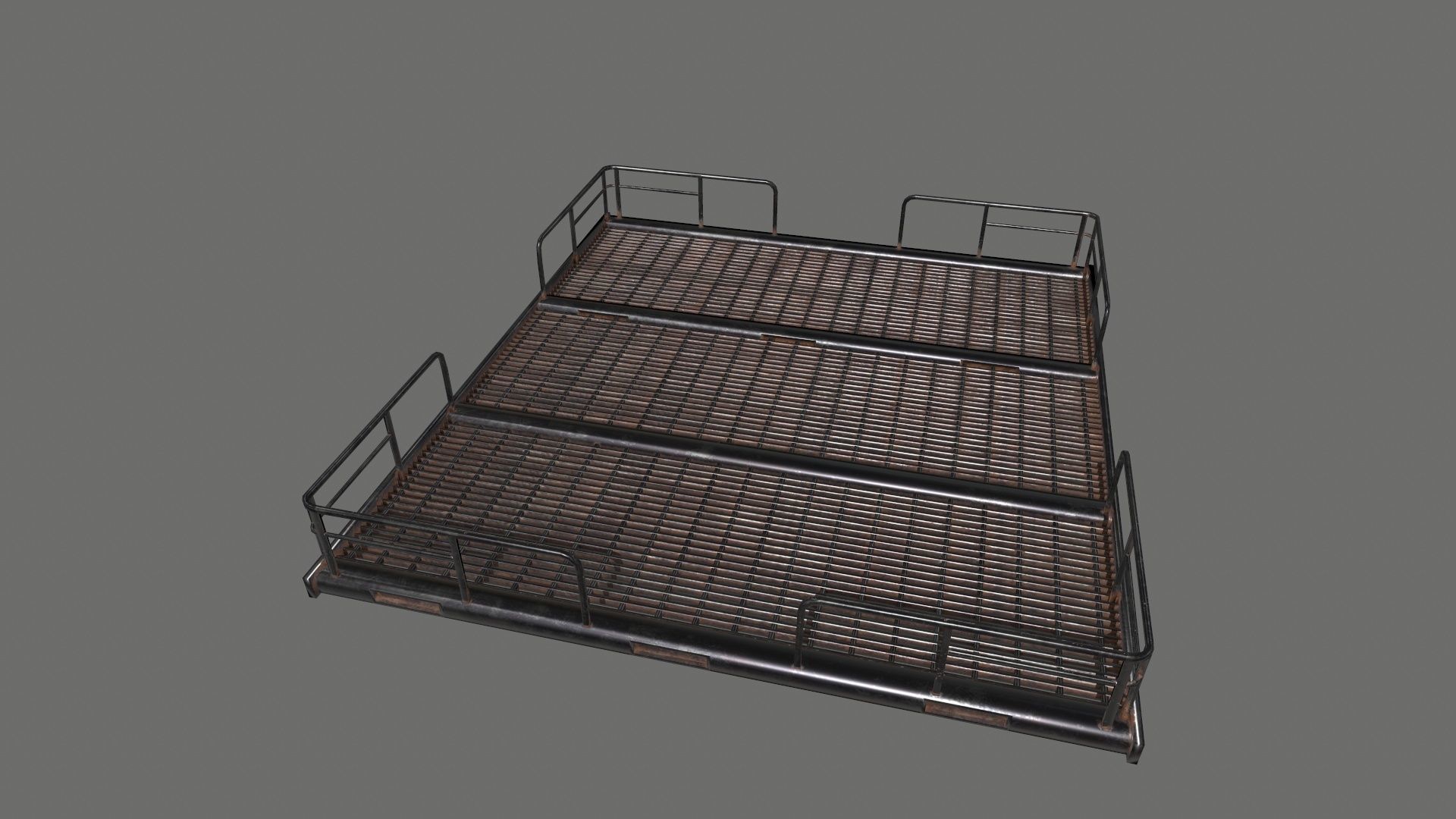 stairs metal Low-poly 3D model_10