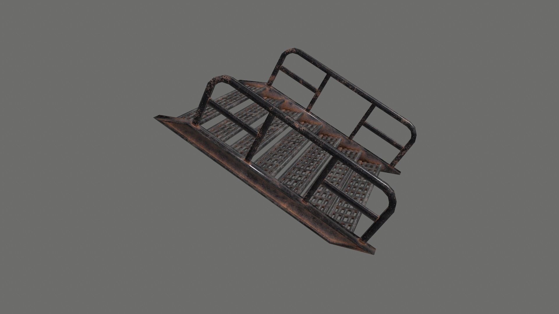 stairs metal Low-poly 3D model_19