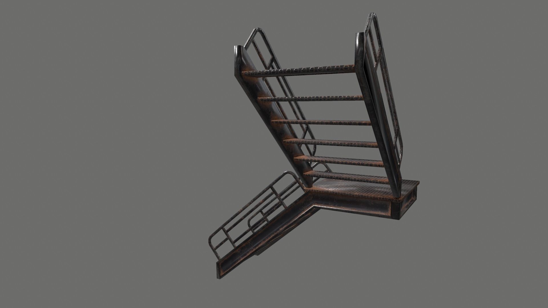 stairs metal Low-poly 3D model_28