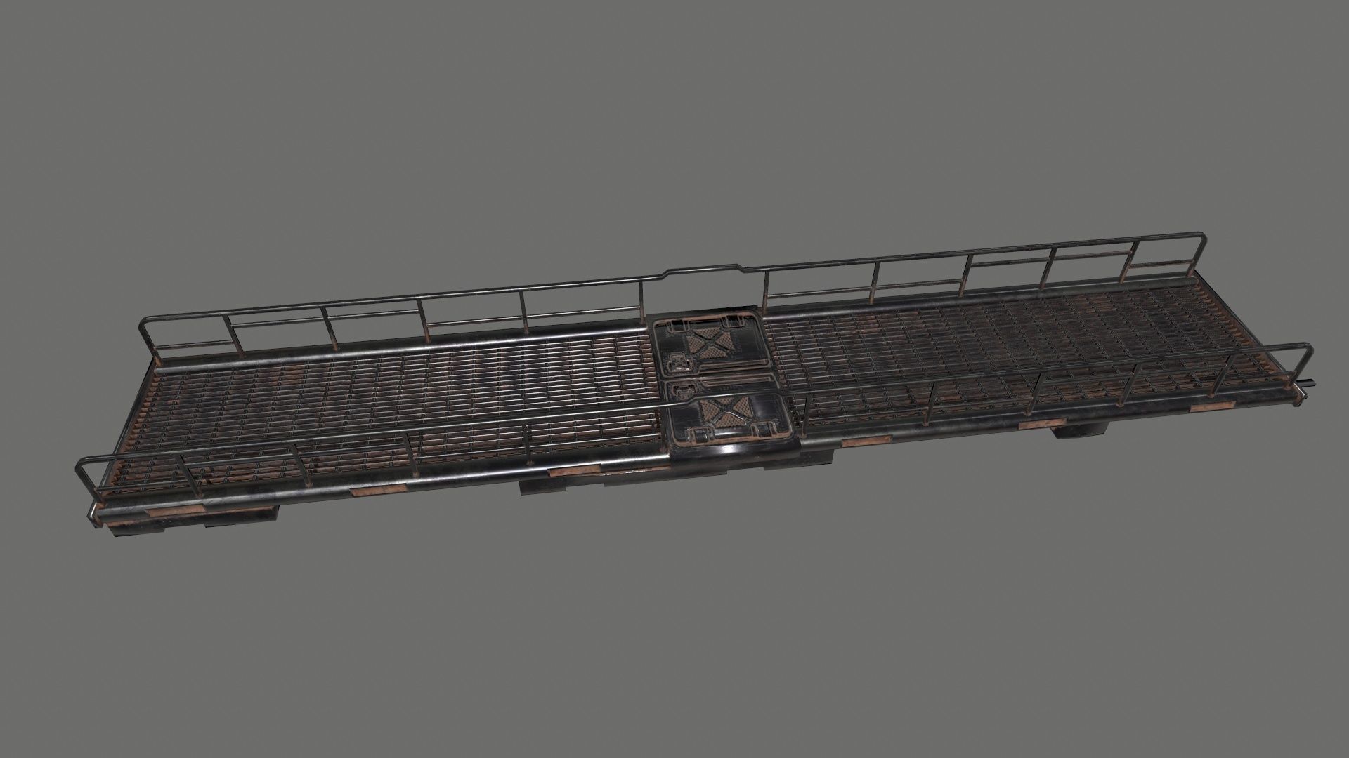 stairs metal Low-poly 3D model_7