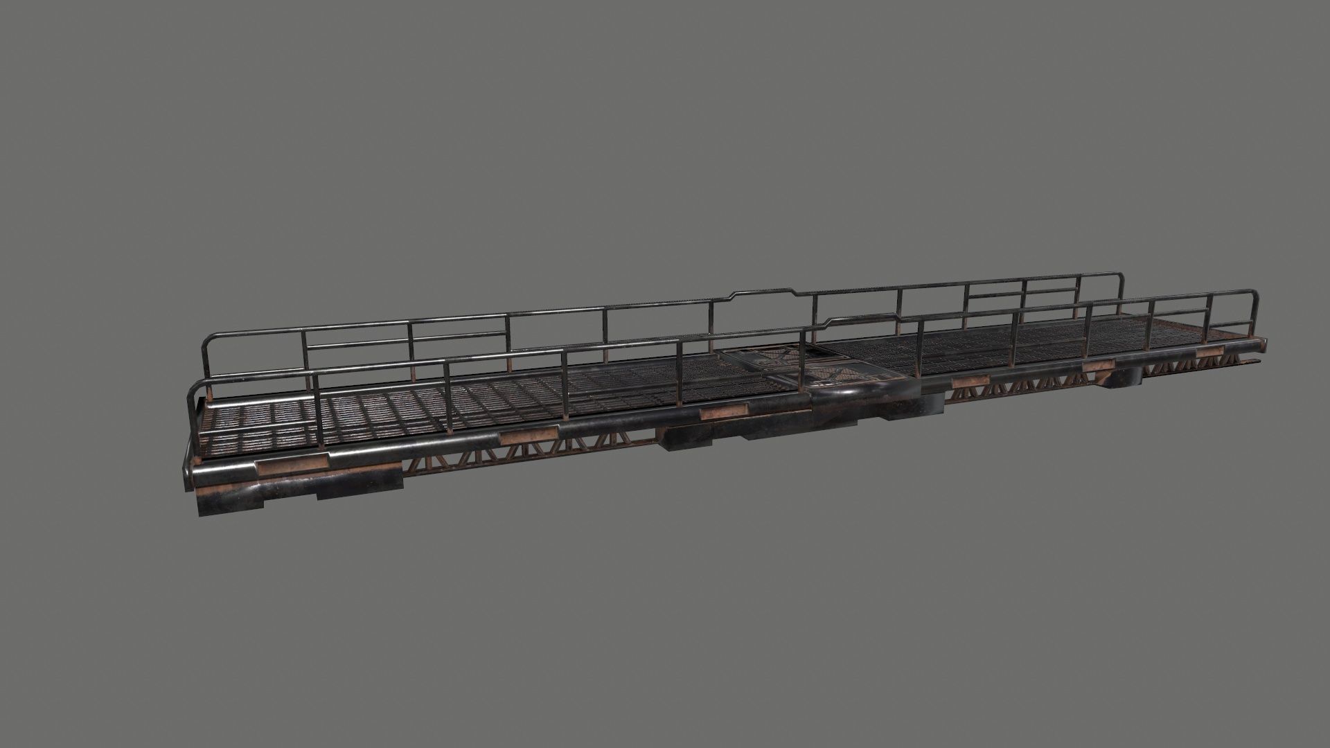 stairs metal Low-poly 3D model_8