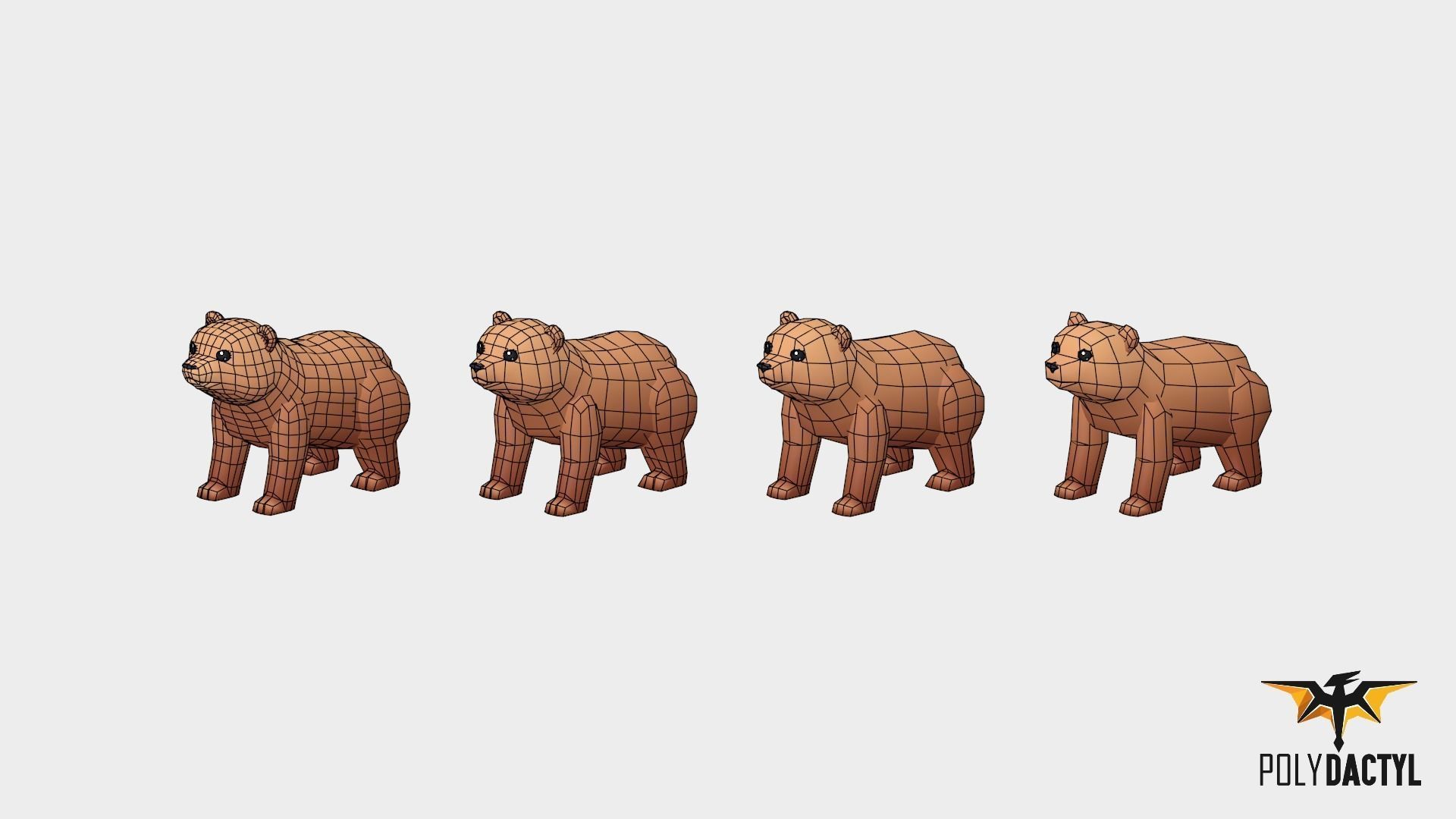 Syla The Bear - Wild Series Low-poly 3D model_5