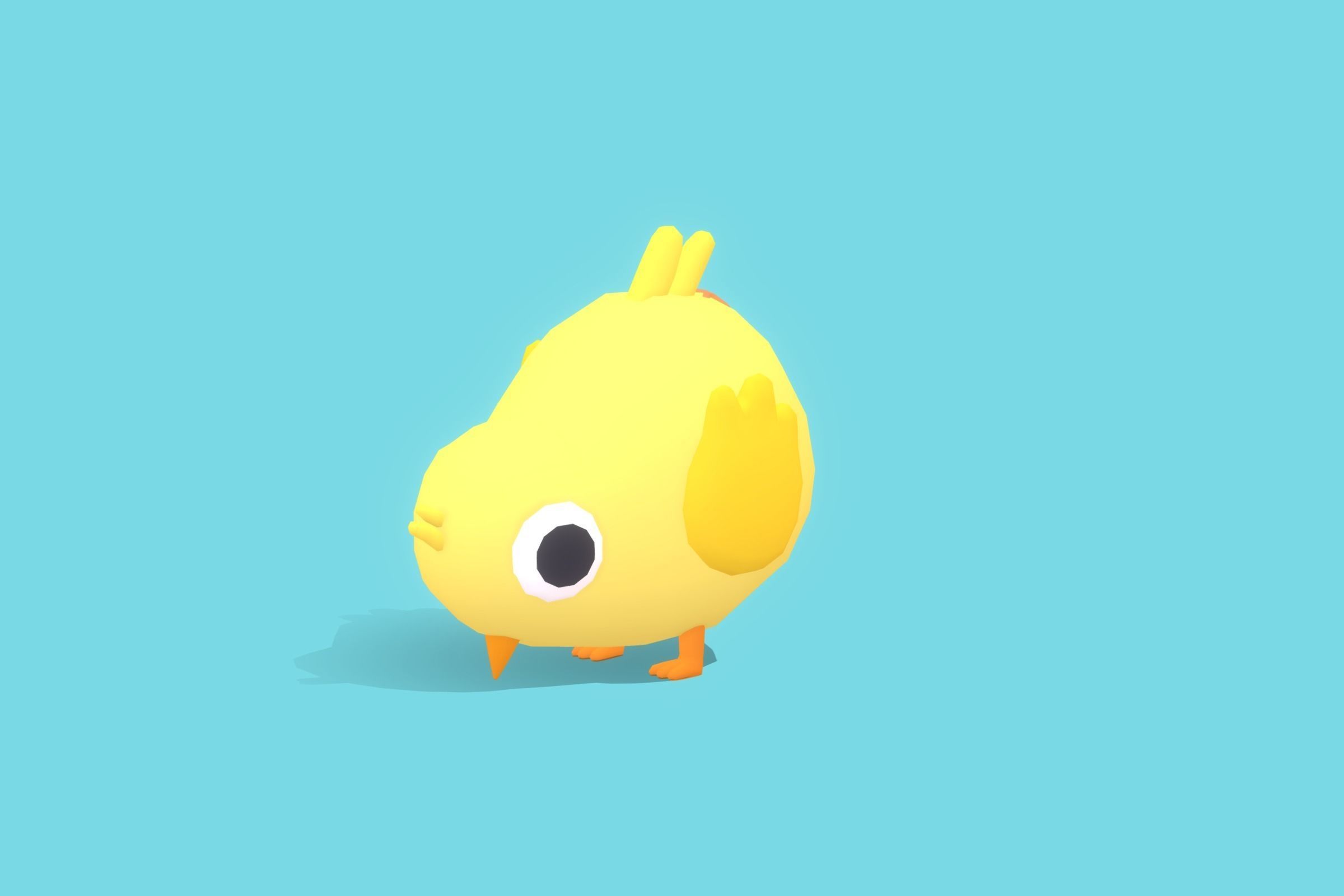 Chick - Quirky Series Low-poly 3D model_6