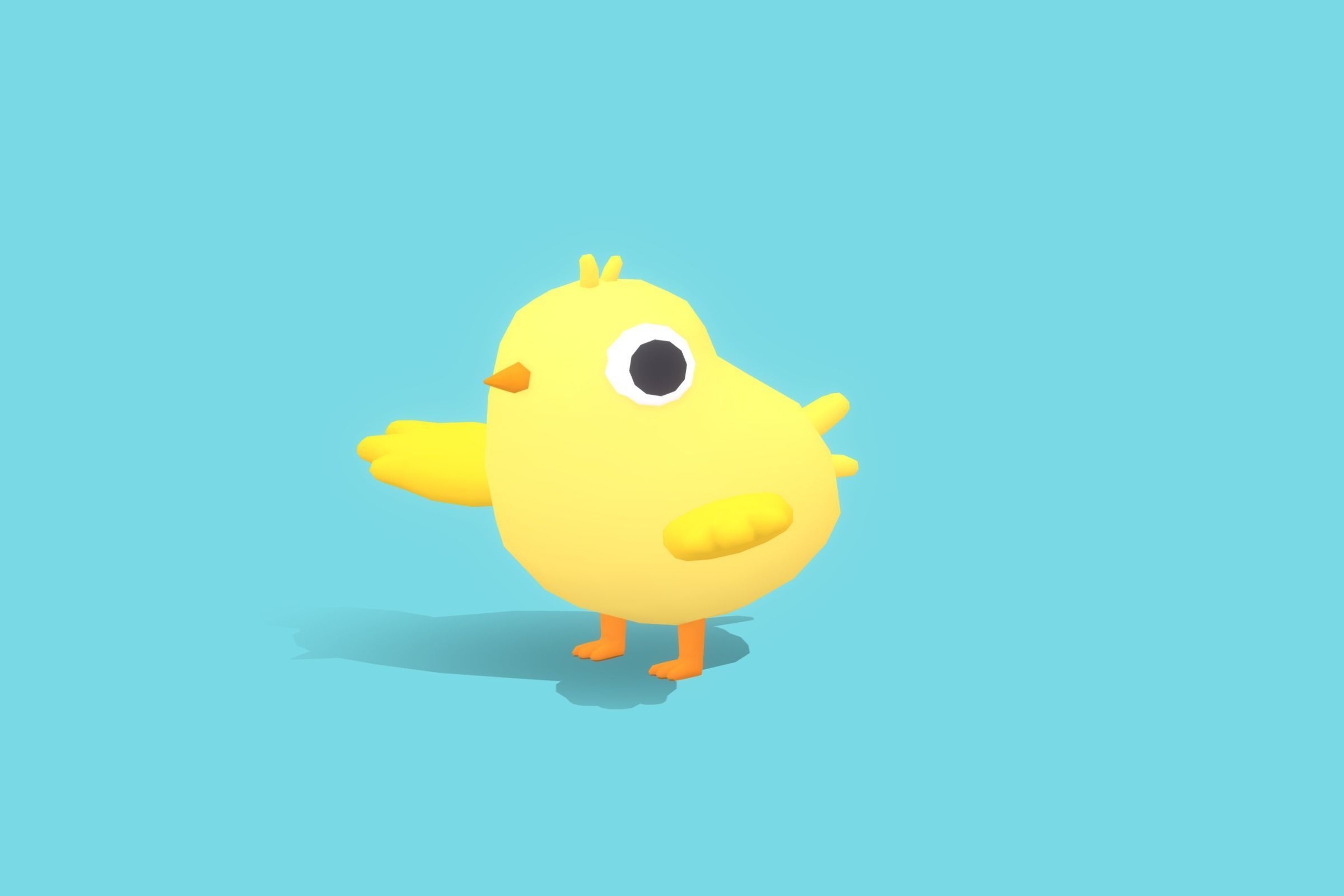 Chick - Quirky Series Low-poly 3D model_4