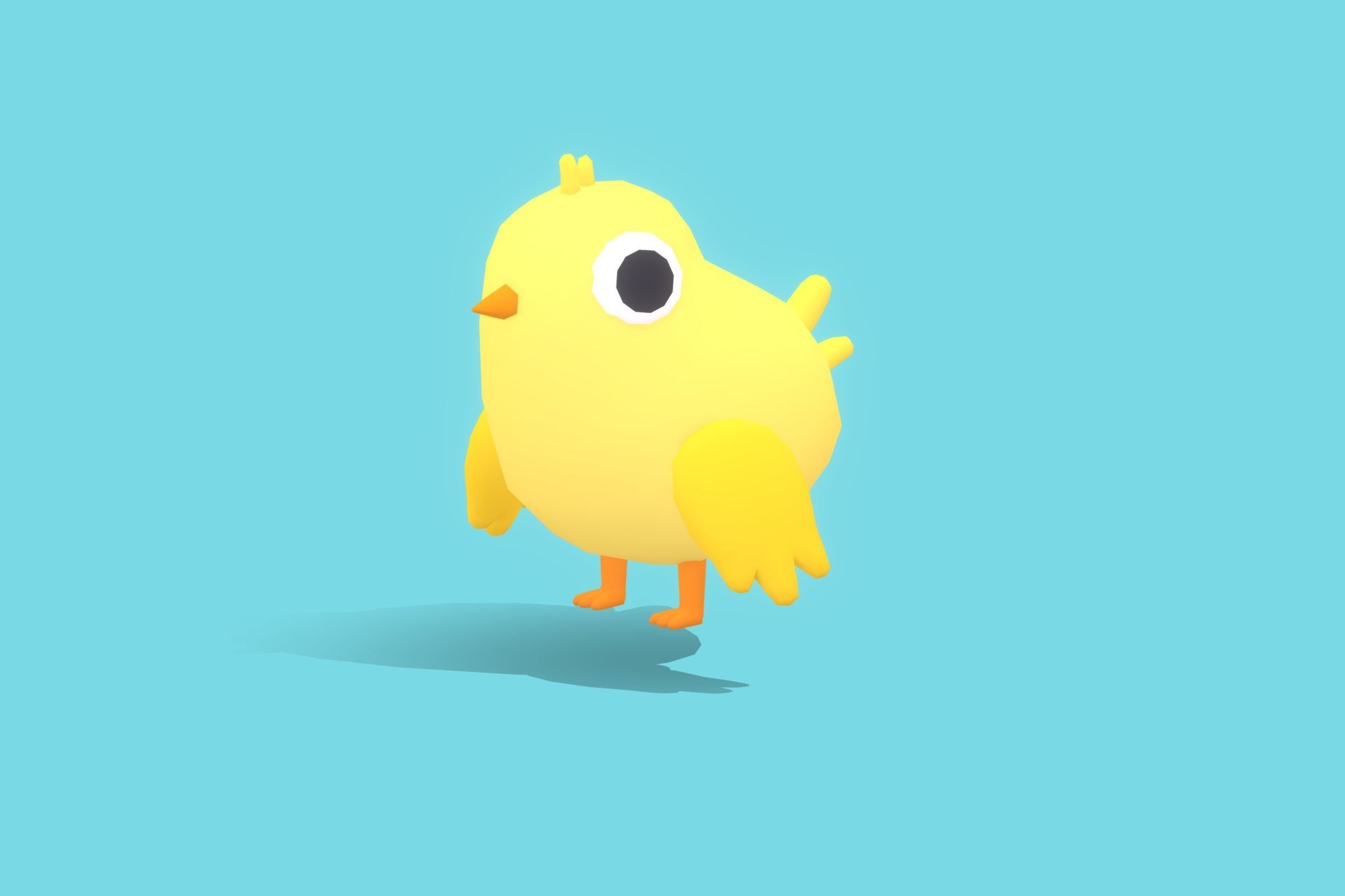 Chick - Quirky Series Low-poly 3D model_3