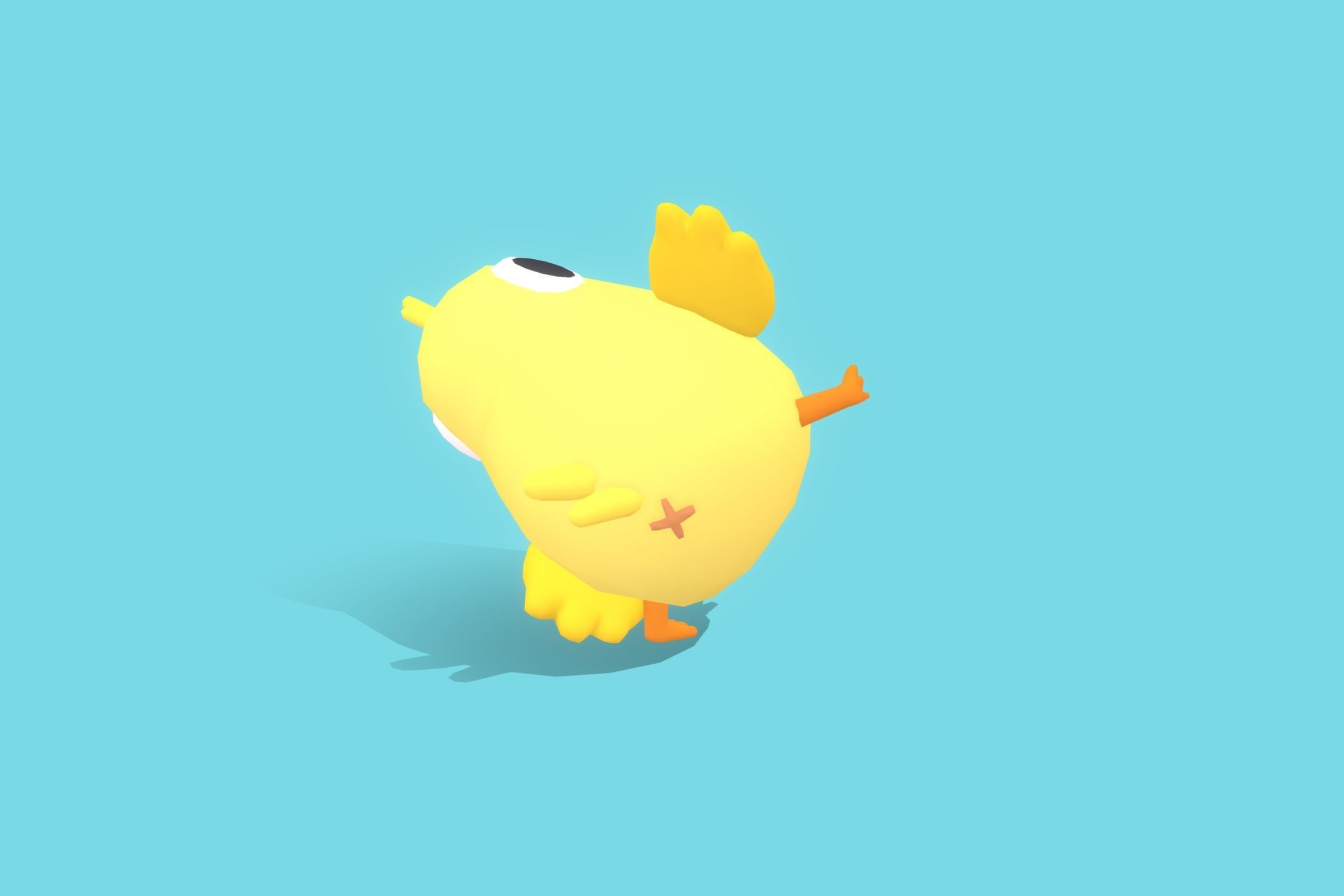 Chick - Quirky Series Low-poly 3D model_7