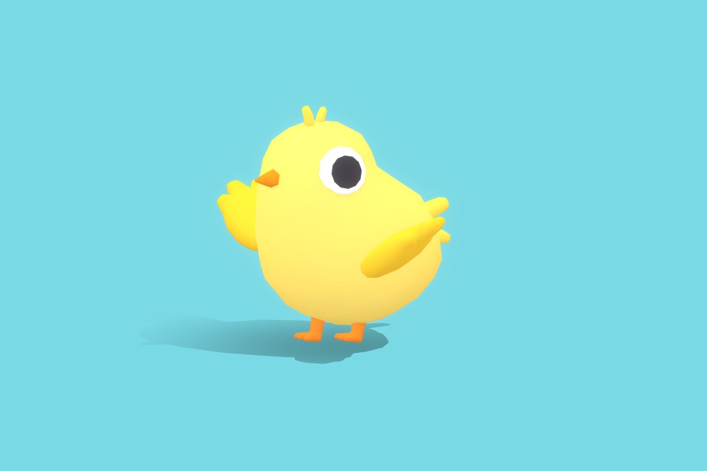 Chick - Quirky Series Low-poly 3D model_5