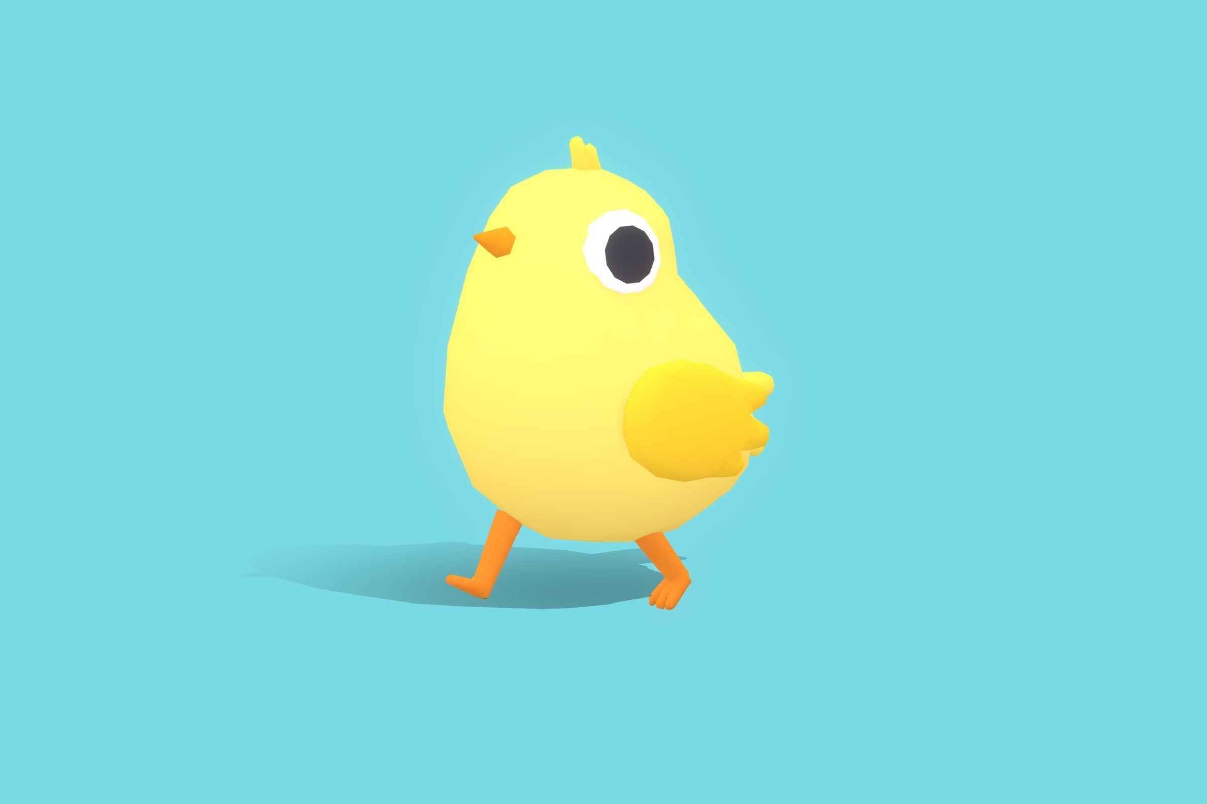 Chick - Quirky Series Low-poly 3D model_9