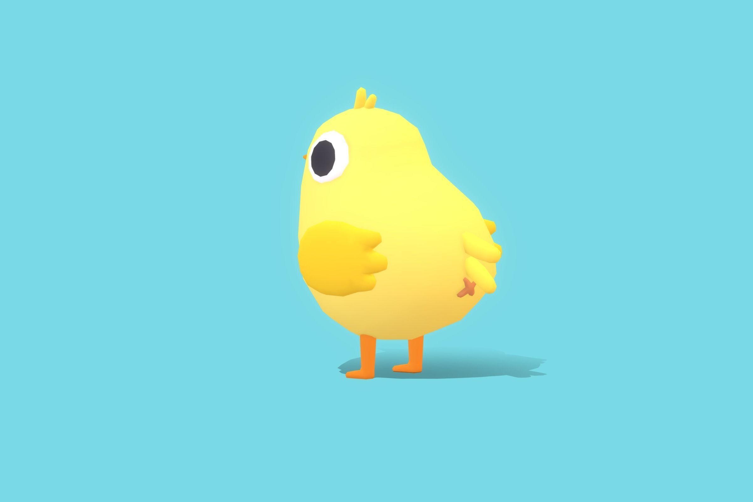Chick - Quirky Series Low-poly 3D model_1