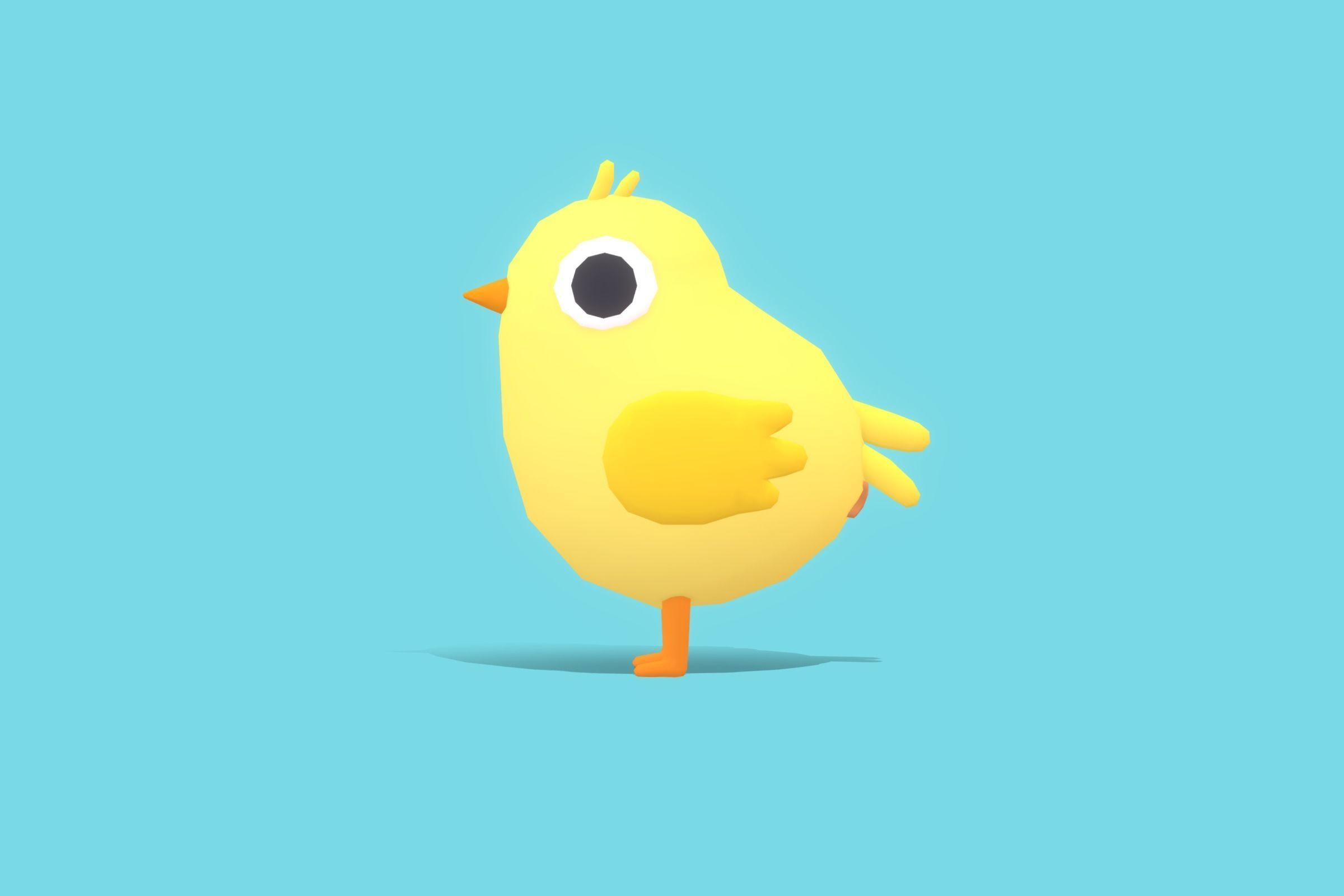 Chick - Quirky Series Low-poly 3D model_2