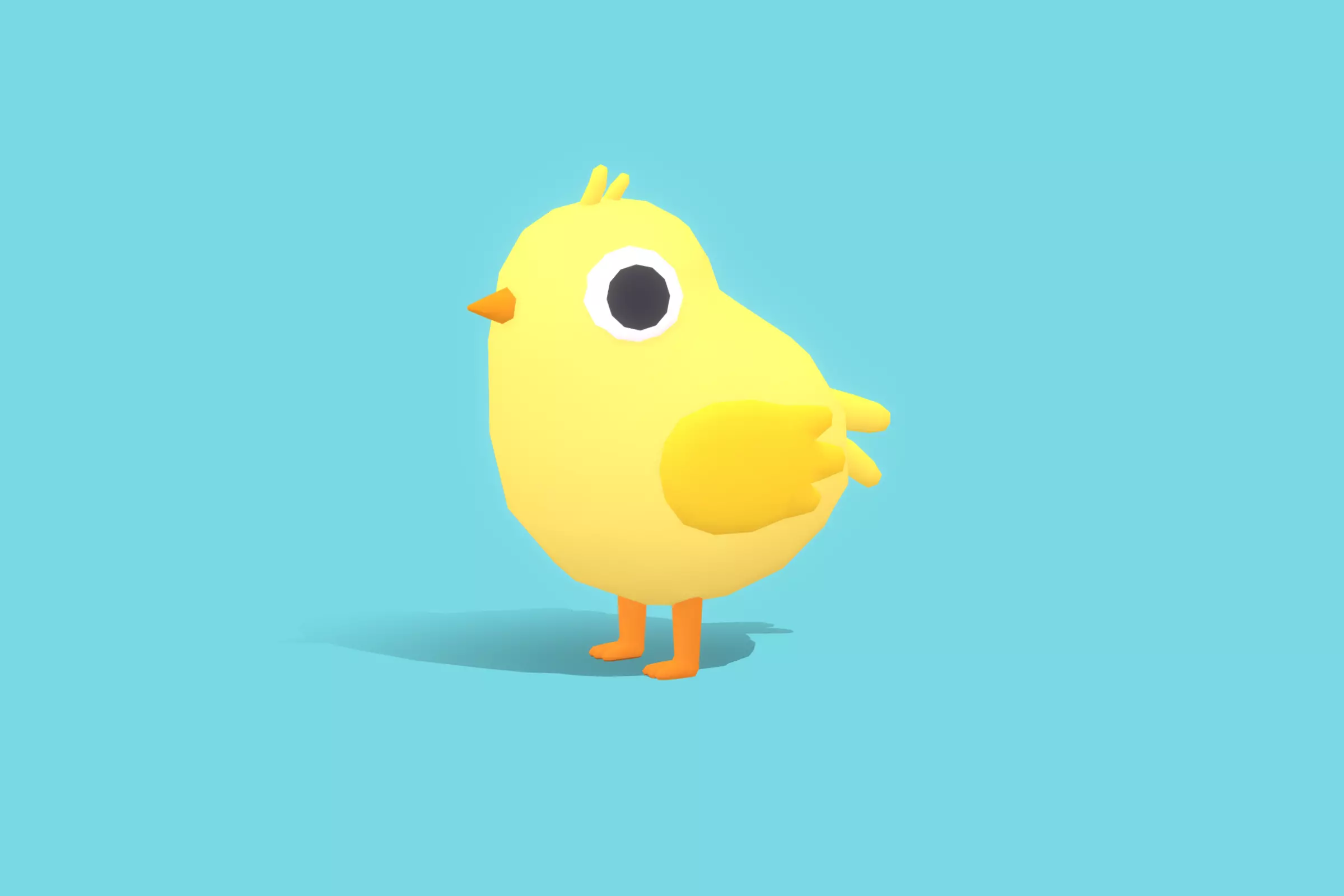 Chick - Quirky Series Low-poly 3D model_0