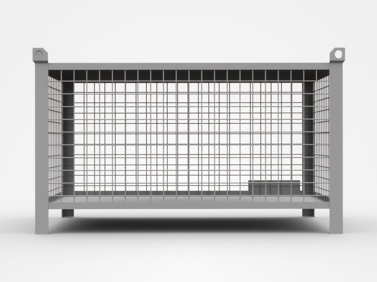 Industrial Enclosed Cage With Cover On Top 3D model_2