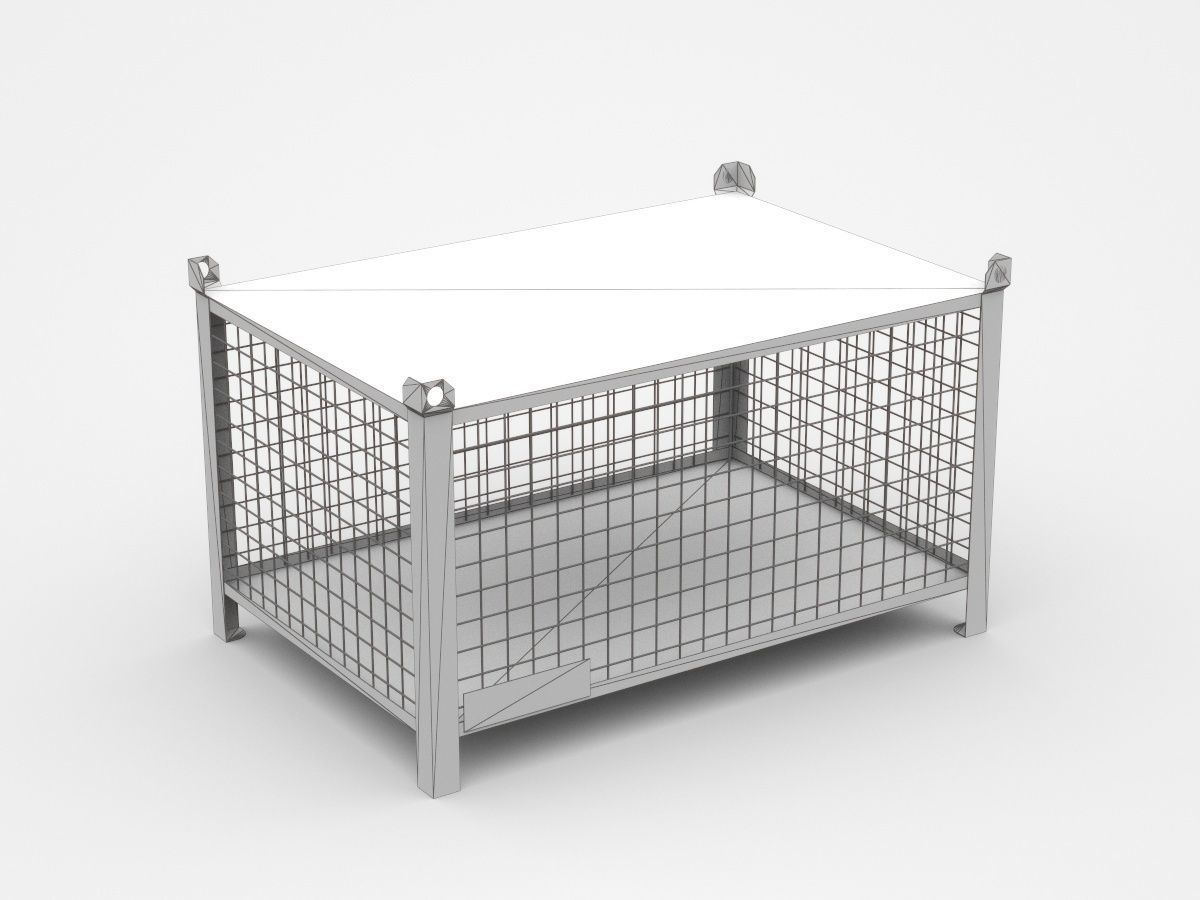 Industrial Enclosed Cage With Cover On Top 3D model_4