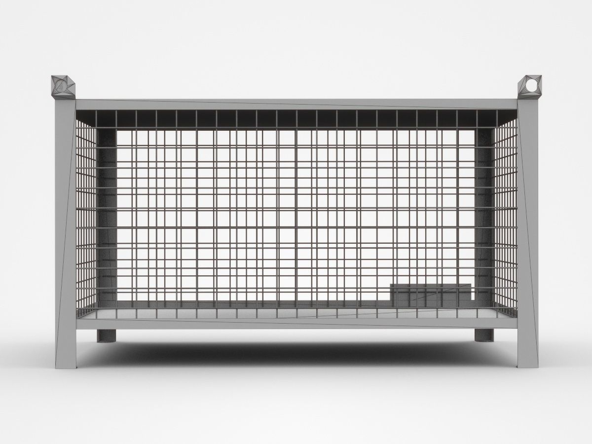 Industrial Enclosed Cage With Cover On Top 3D model_5