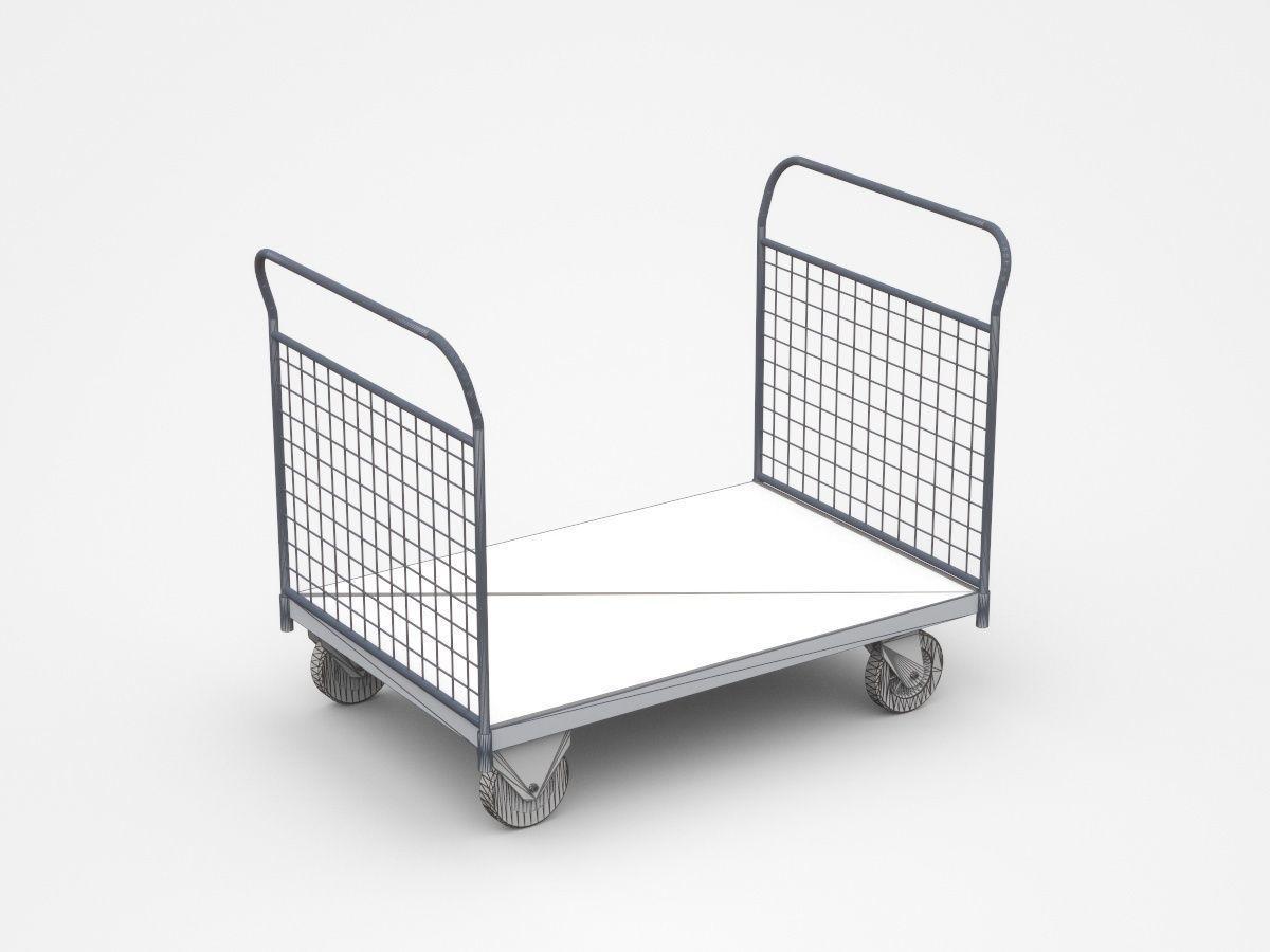 Two-sided Empty Container Cart 3D model_4
