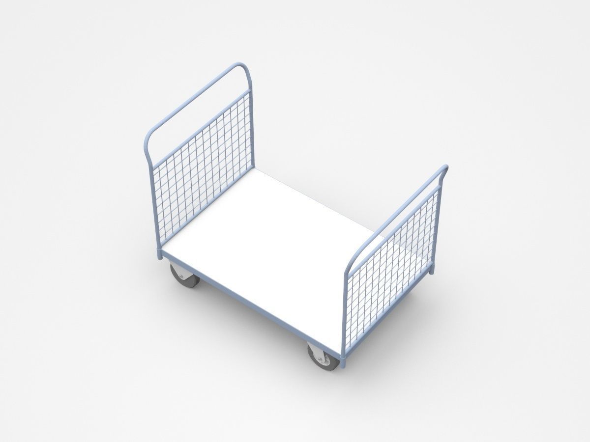 Two-sided Empty Container Cart 3D model_1