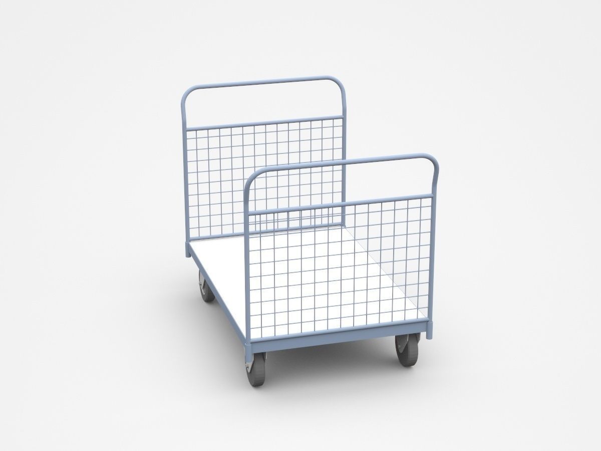 Two-sided Empty Container Cart 3D model_3