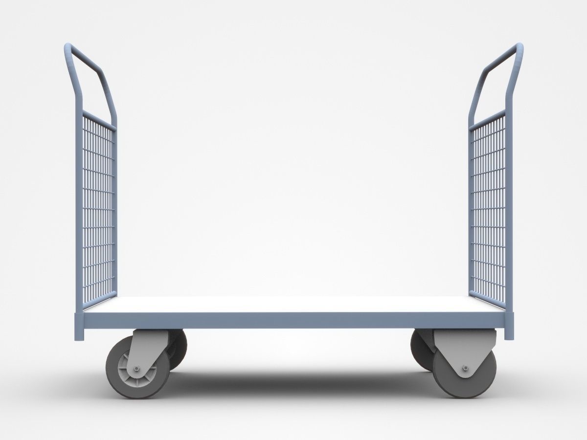 Two-sided Empty Container Cart 3D model_2