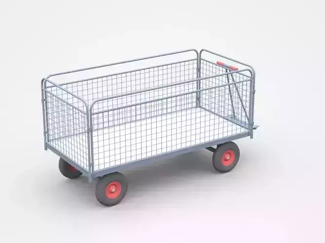 Empty Enclosed Container Cart 