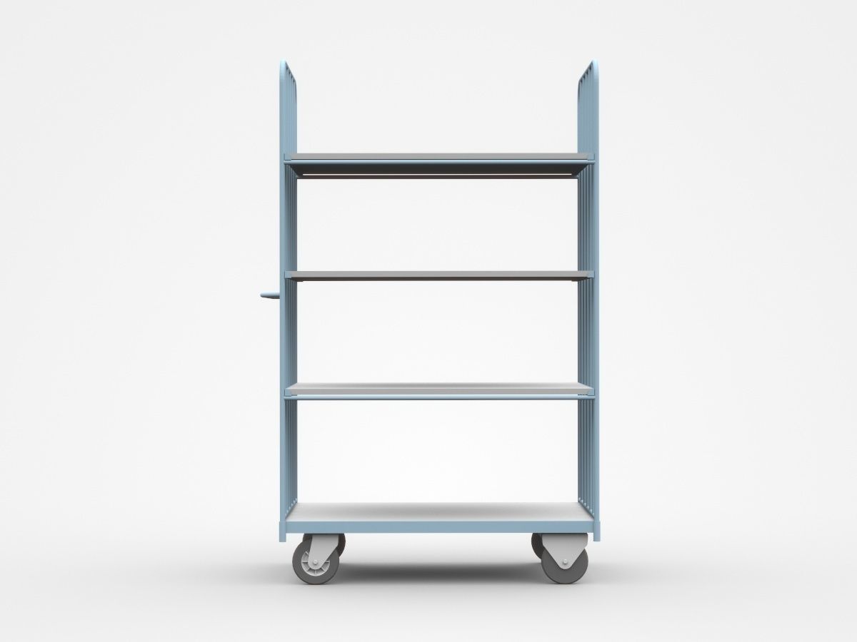 Semi-level Movable Shelf On Wheels 3D model_2