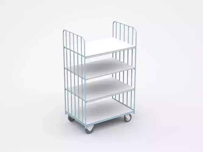 Semi-level Movable Shelf On Wheels