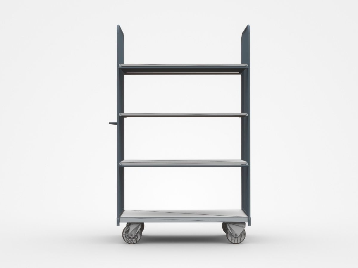 Semi-level Movable Shelf On Wheels 3D model_5