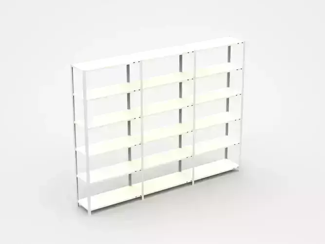 Semi-level White Industrial Shelf 3D model