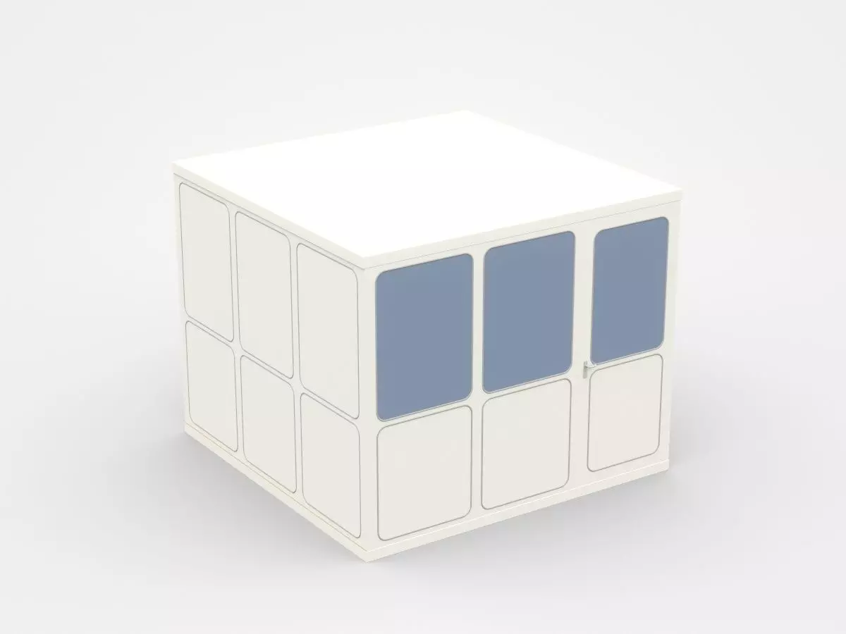 Safety Cabin With Door And Two Windows 3D model_0