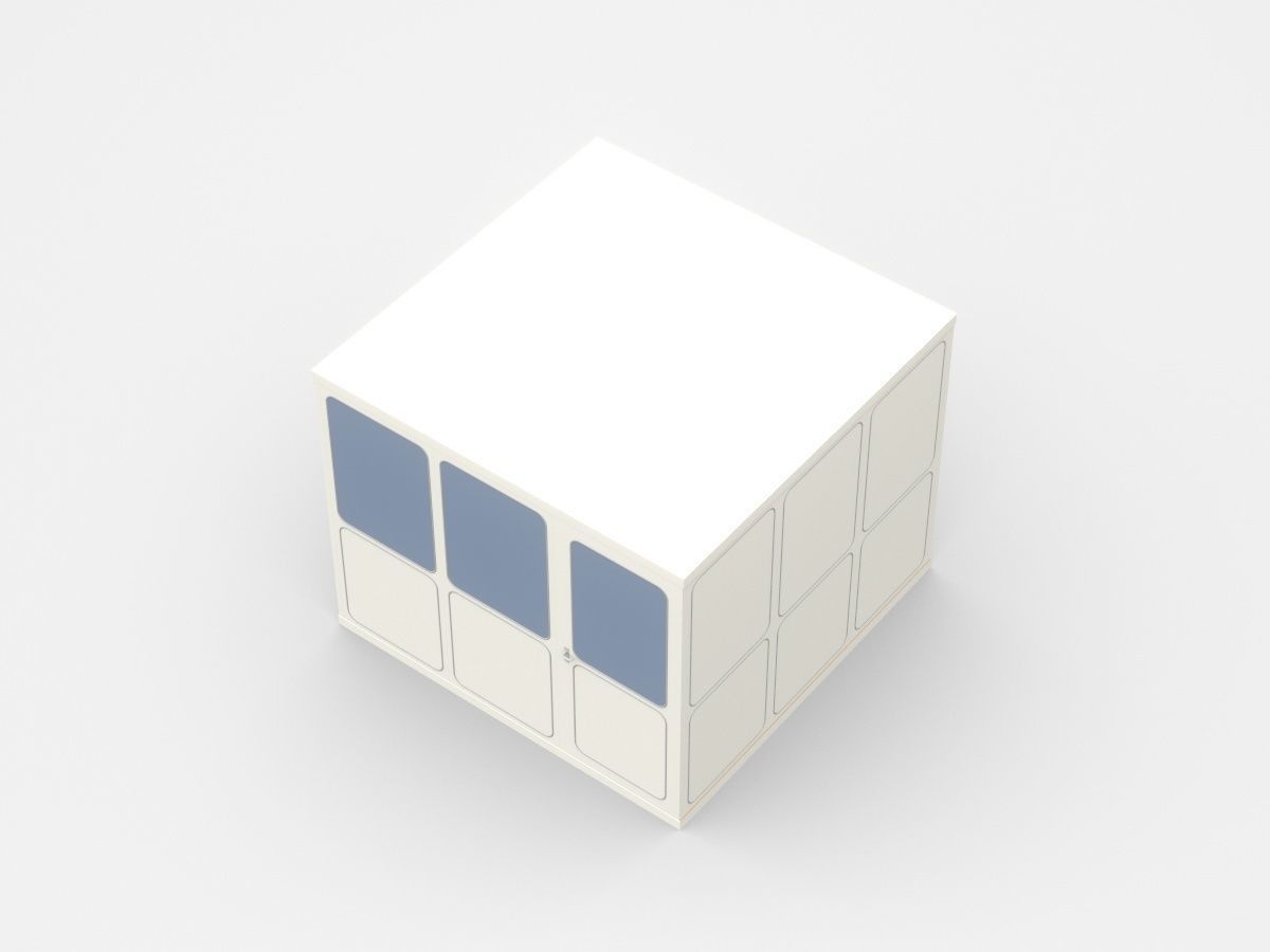 Safety Cabin With Door And Two Windows 3D model_1