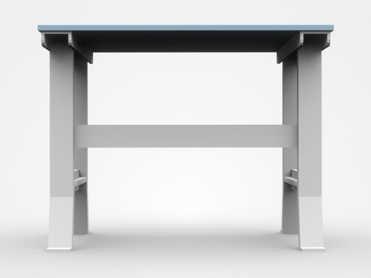 Small Industrial Working Table 3D model_2