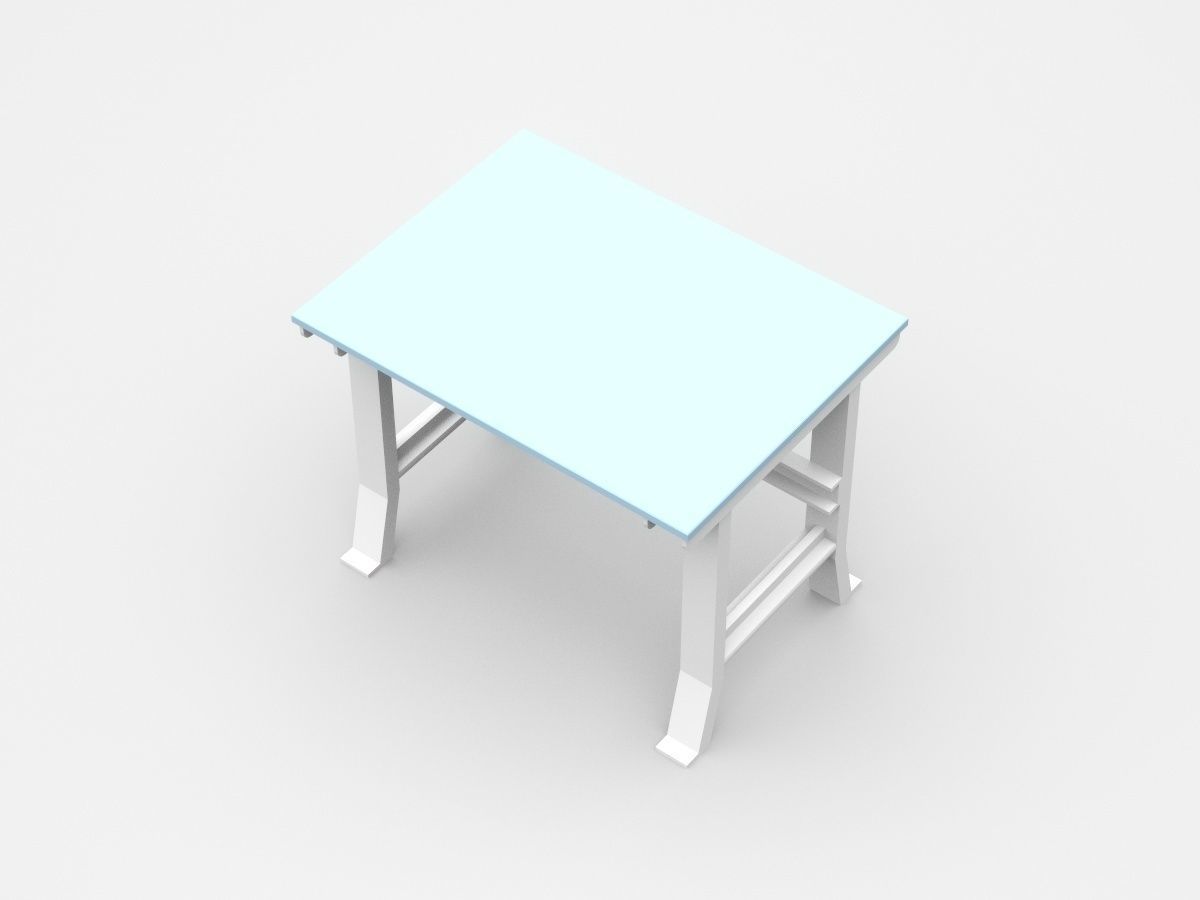 Small Industrial Working Table 3D model_1