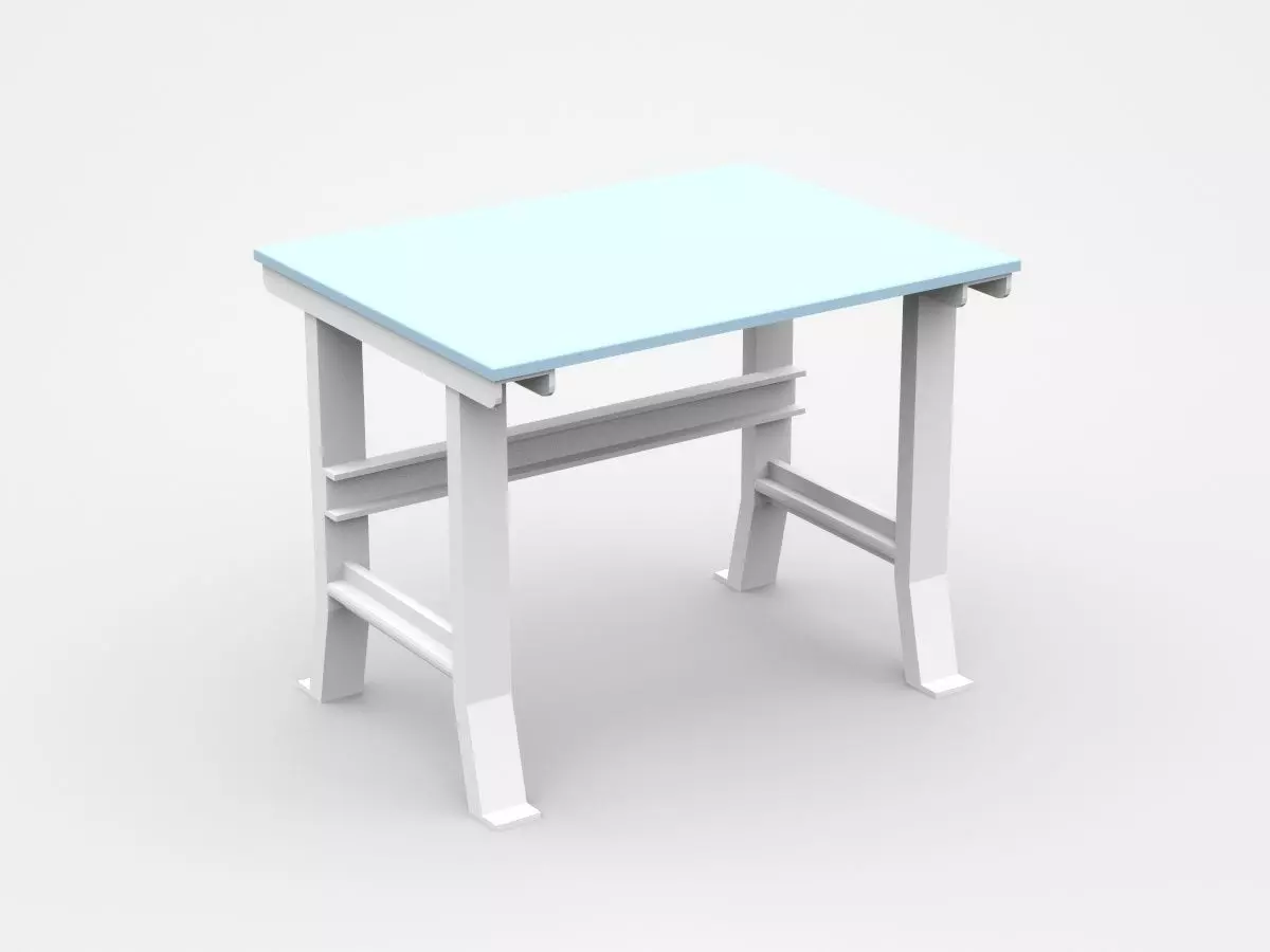 Small Industrial Working Table 3D model_0