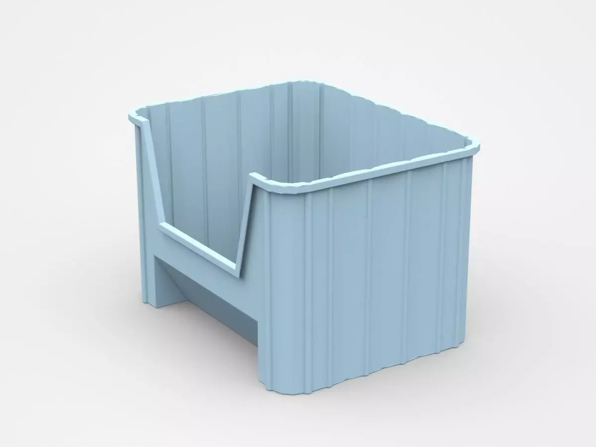 Industrial Plastic Container 3D model_0