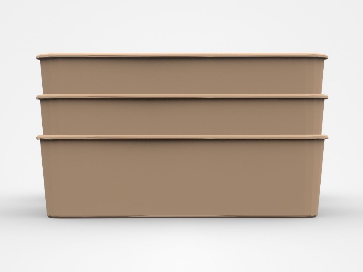 Industrial Plastic Containers On Top Of Each Other 3D model_2