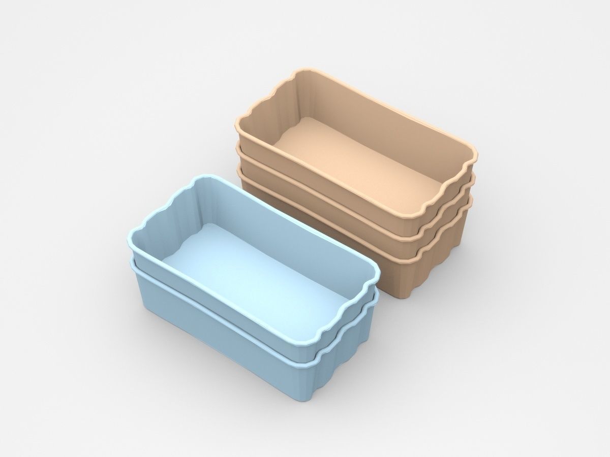 Industrial Plastic Containers On Top Of Each Other 3D model_1