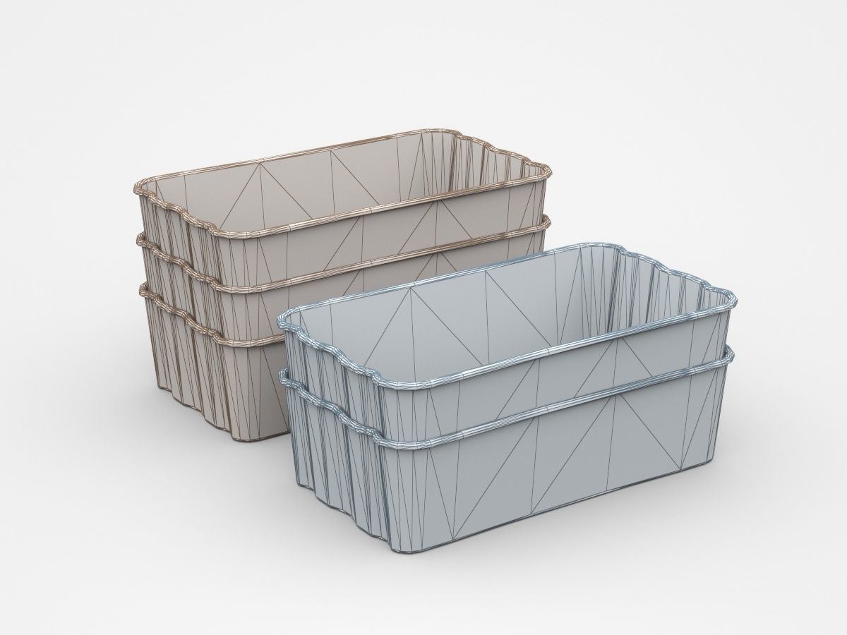 Industrial Plastic Containers On Top Of Each Other 3D model_4