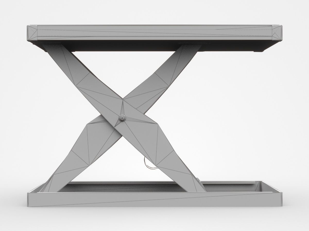 Extendable Stretchable White Industrial Platform 3D model_5