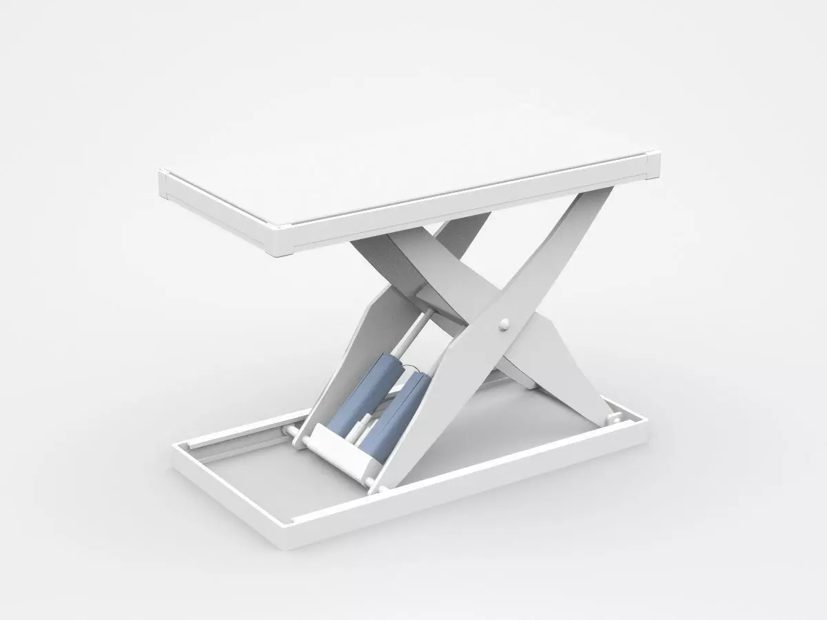 Extendable Stretchable White Industrial Platform 3D model_0