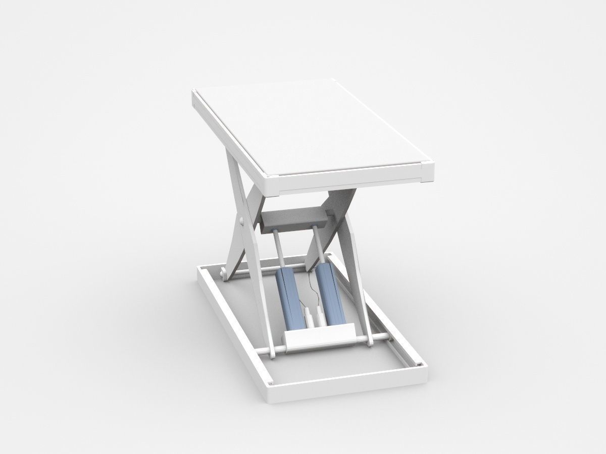 Extendable Stretchable White Industrial Platform 3D model_3