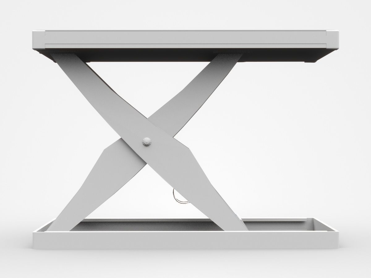 Extendable Stretchable White Industrial Platform 3D model_2