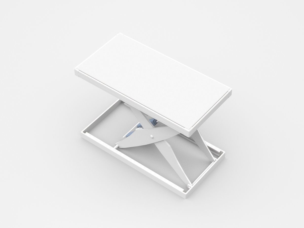 Extendable Stretchable White Industrial Platform 3D model_1