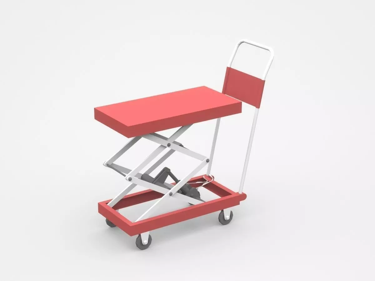 Stretchable Red Platform 3D model_0