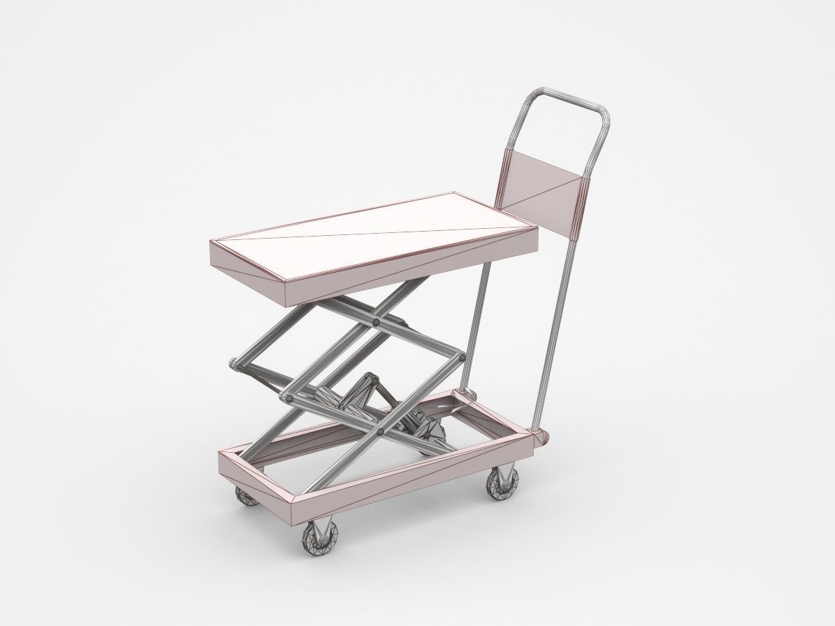 Stretchable Red Platform 3D model_4