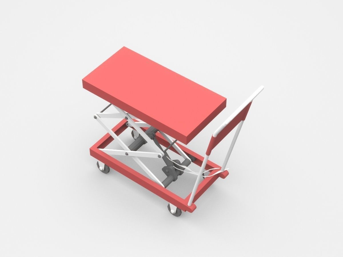 Stretchable Red Platform 3D model_1