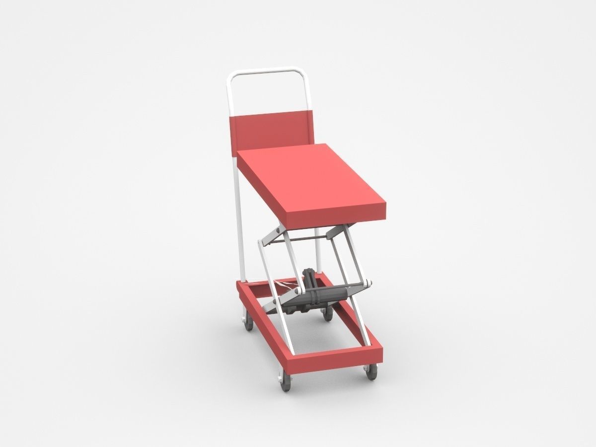 Stretchable Red Platform 3D model_3