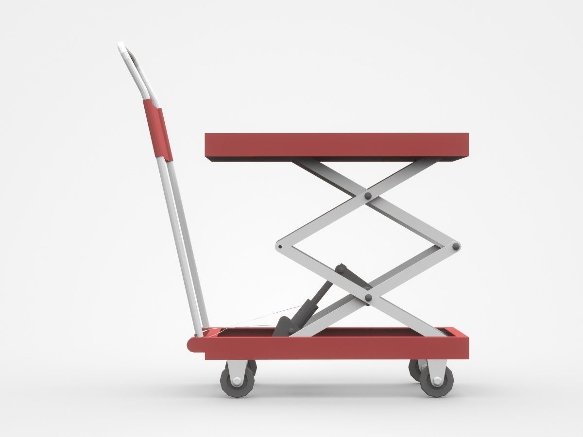 Stretchable Red Platform 3D model_2