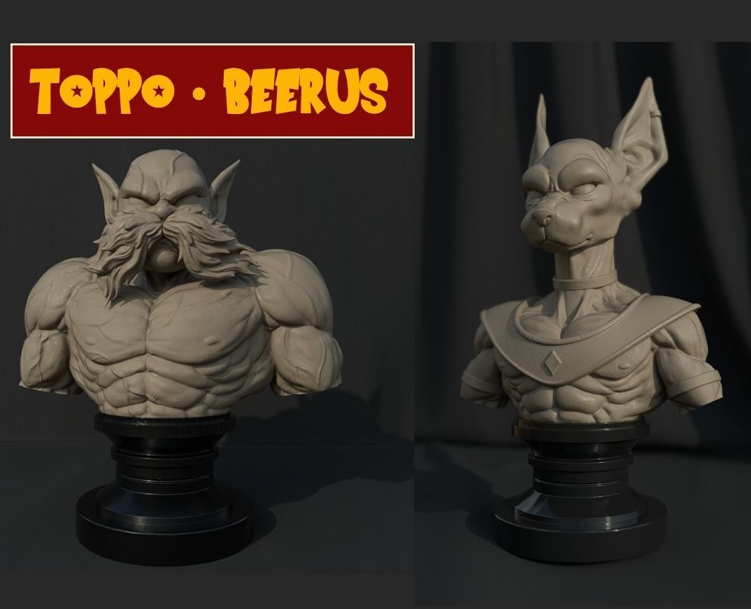 Beerus STL- Toppo STL - Dragon Ball Super 3D model 3D printable | CGTrader
