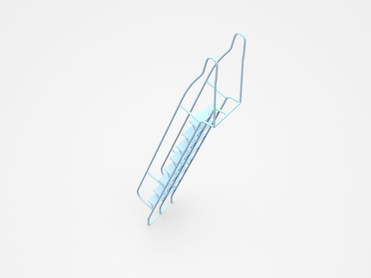 Movable Staircase Ladder  3D model_1