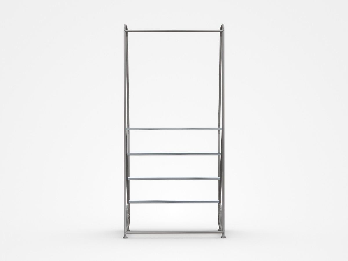 Industrial Semi-leveled Inclined Shelf 3D model_5